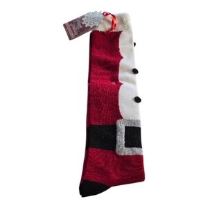 Planet Sox Santa clause Novelty New NWT Sock sz 9-11 Shoe Sz 4-10 Red White